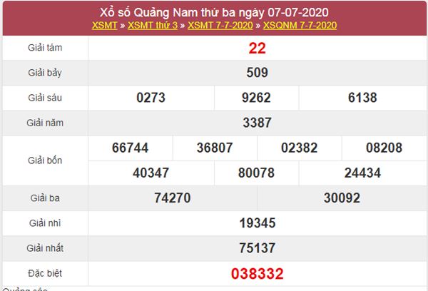 Dự đoán XSQNM 14/7/2020 chốt KQXS Quảng Nam thứ 3